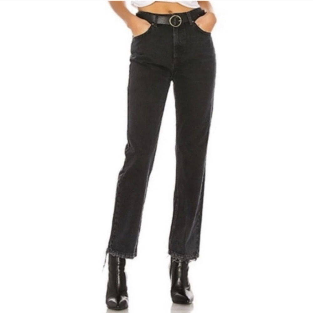 Free People we the free Dakota straight leg denim black jeans 26